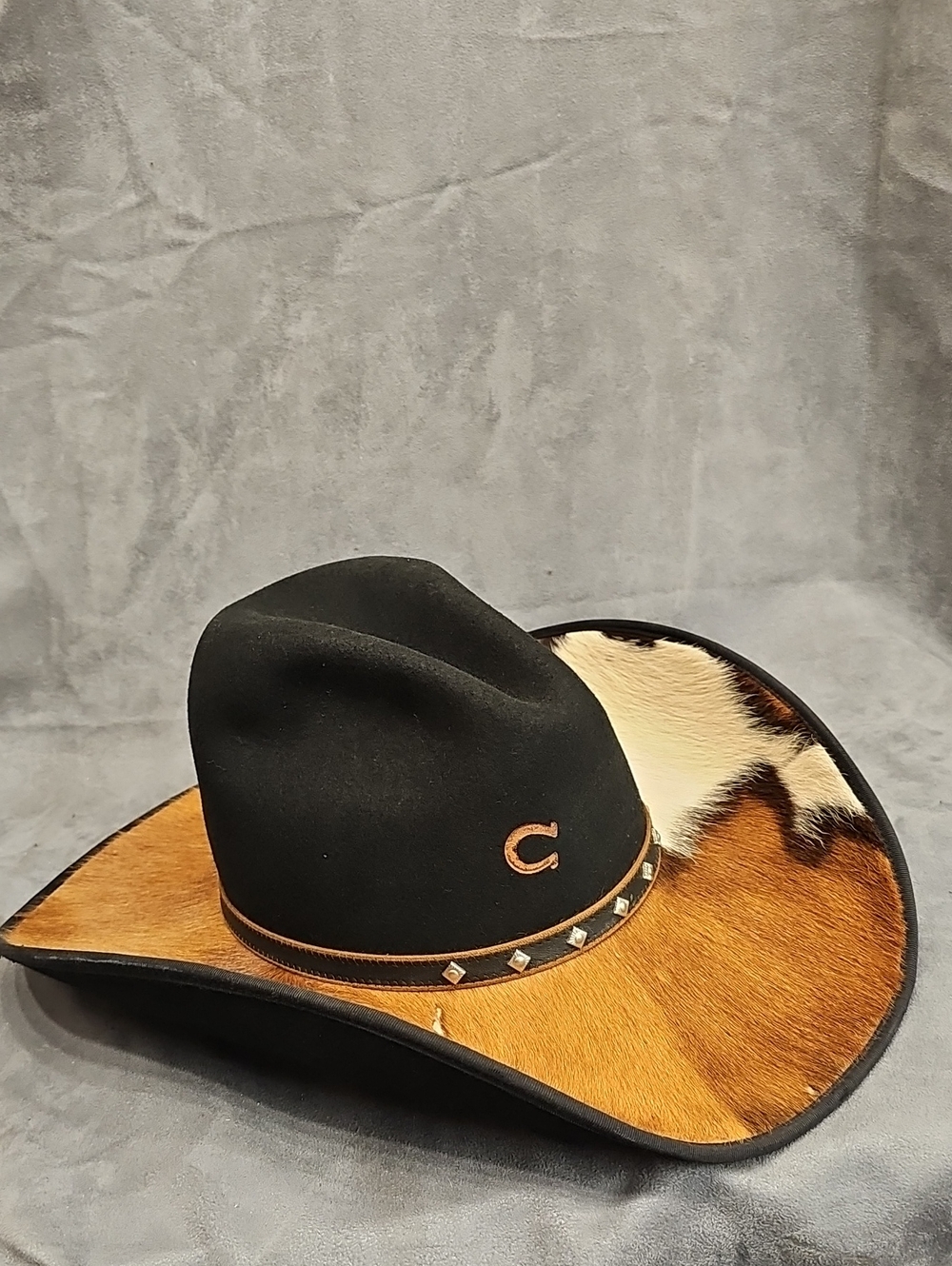 Charlie 1 Horse Cowboy Hat Cowhide Black Western 6 3/4 Cowgirl With Carry Case